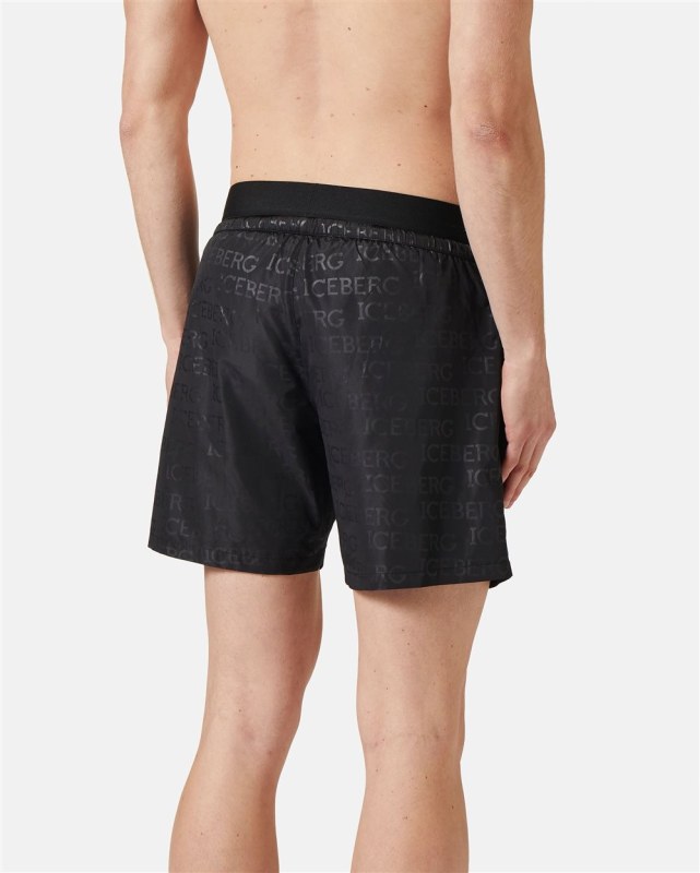 SWIM TRUNKS WITH ALLOVER LOGO