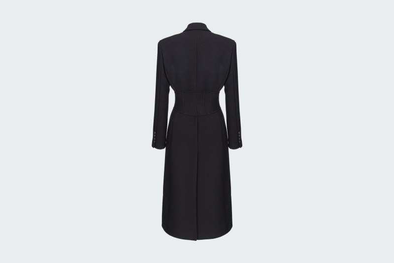 BUSTIER COAT IN DOUBLE-LAYERED CREPE