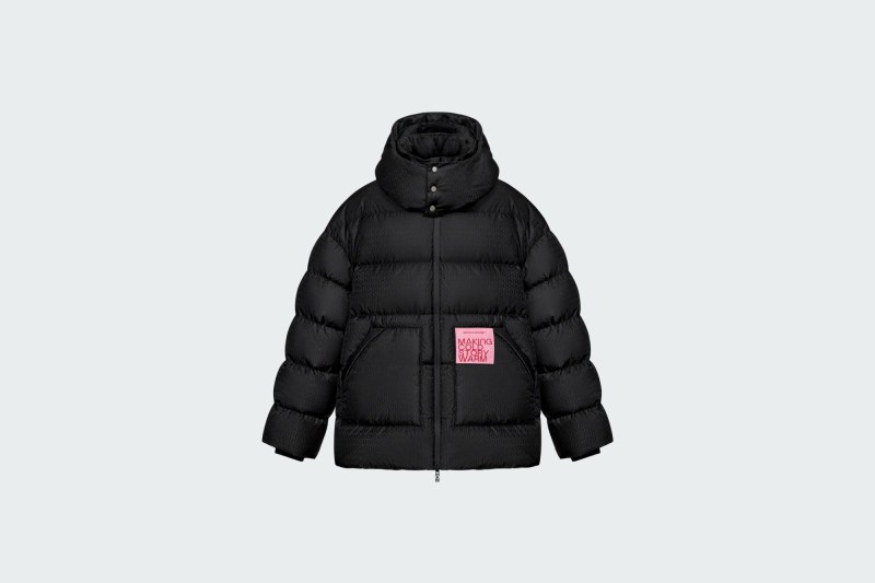 DOWN JACKET JAQUARD PATTERN BLACK