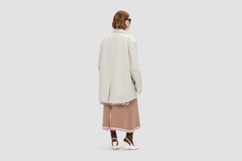 COAT 0440 CROP LIGHT GREY
