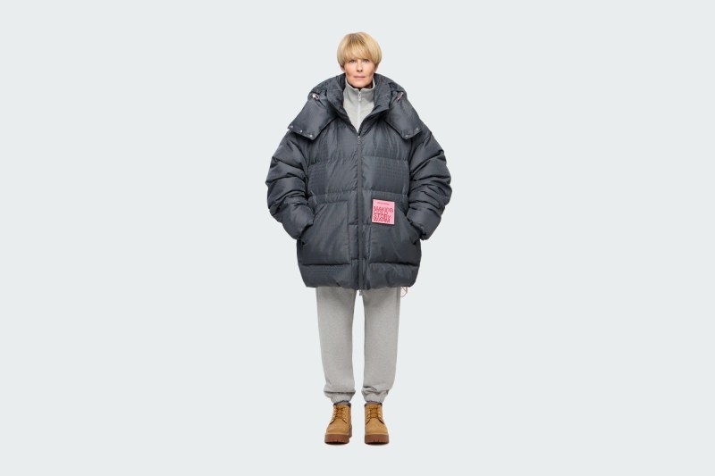 DOWN JACKET JAQUARD PATTERN GREY