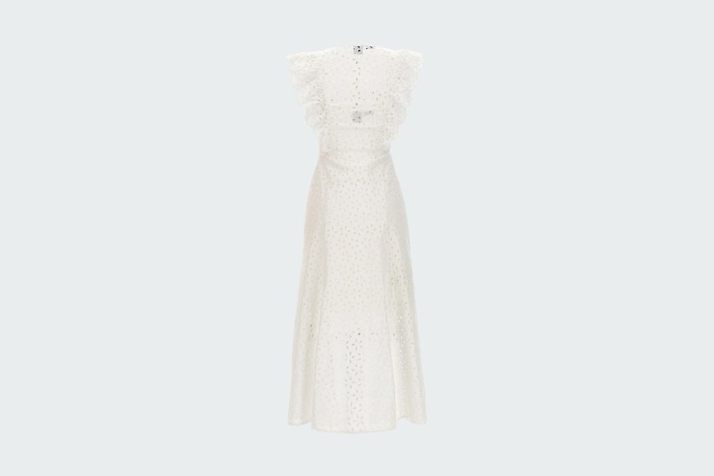 COTTON DRESS WITH BRODERIE ANGLAISE