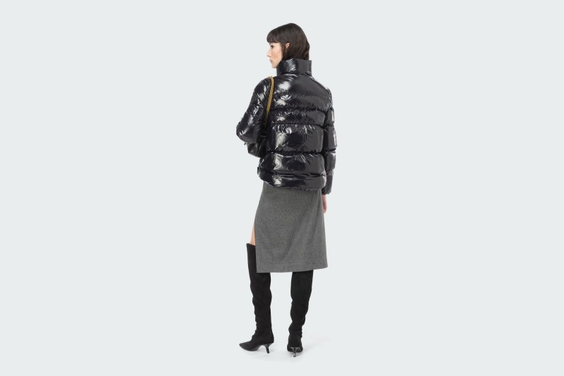 PADDED CRYSTAL NYLON PEA JACKET