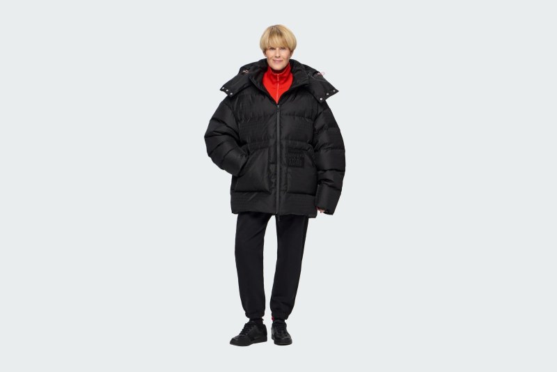 DOWN JACKET JAQUARD PATTERN BLACK