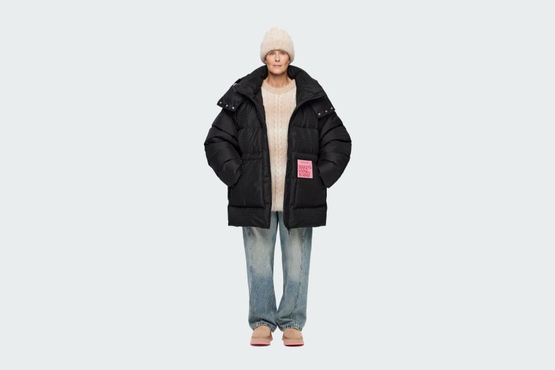 DOWN JACKET JAQUARD PATTERN BLACK