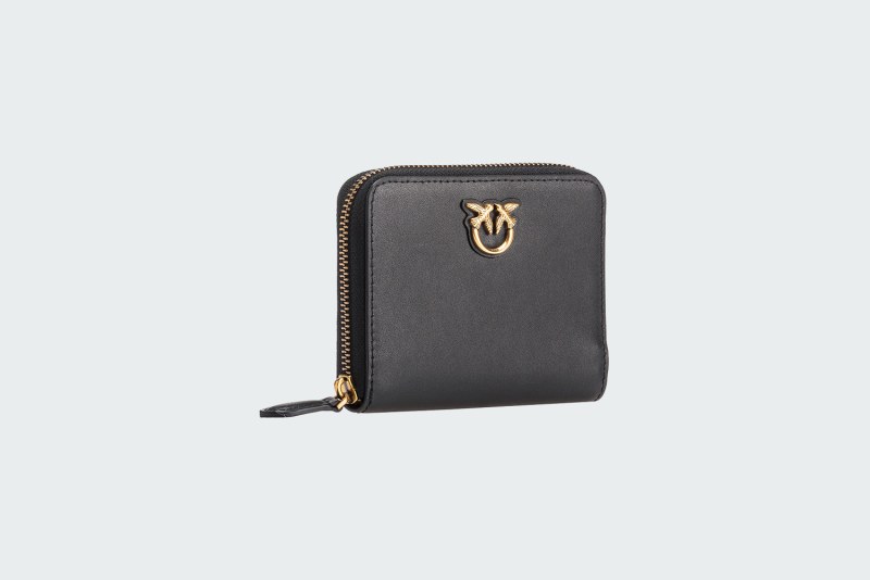 SQUARE LEATHER ZIP-AROUND PURSE