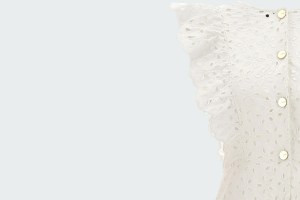 COTTON DRESS WITH BRODERIE ANGLAISE
