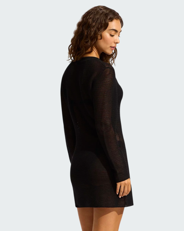 CREW NECK MINI KNIT DRESS 