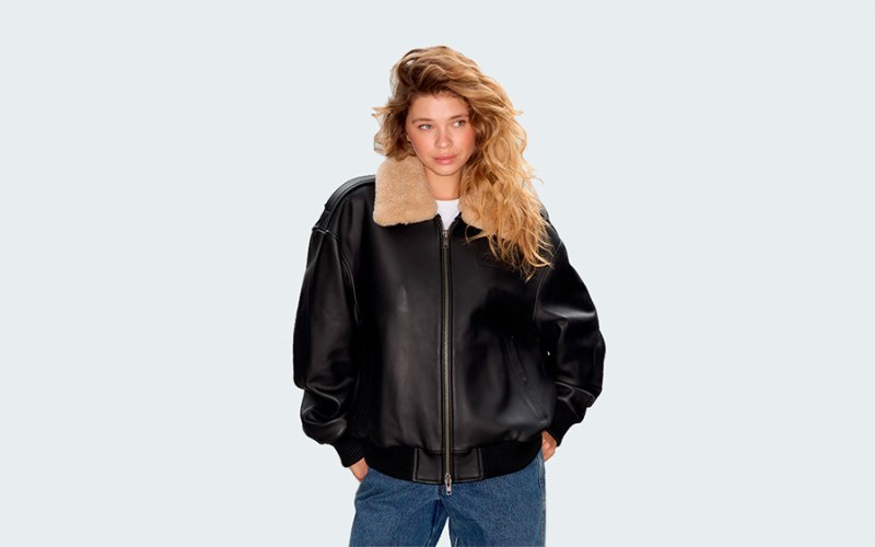 BOMBER PILOT LEATHER BLACK