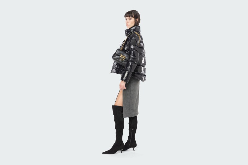 PADDED CRYSTAL NYLON PEA JACKET