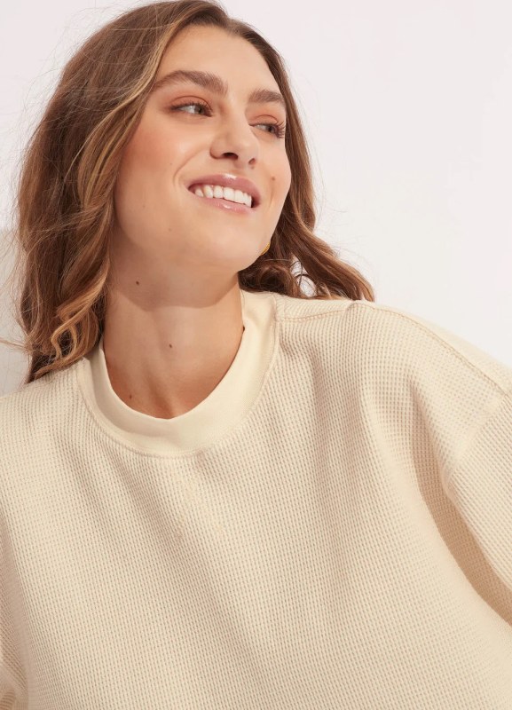 WAFFLE SWEAT TOP