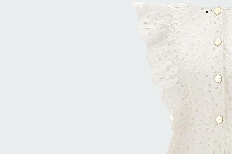 COTTON DRESS WITH BRODERIE ANGLAISE