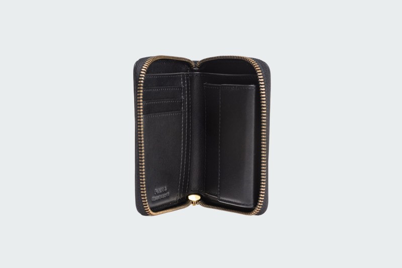 SQUARE LEATHER ZIP-AROUND PURSE