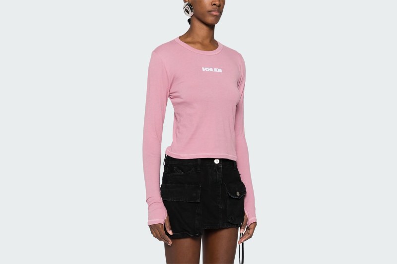 STACKED LS TEE PINK