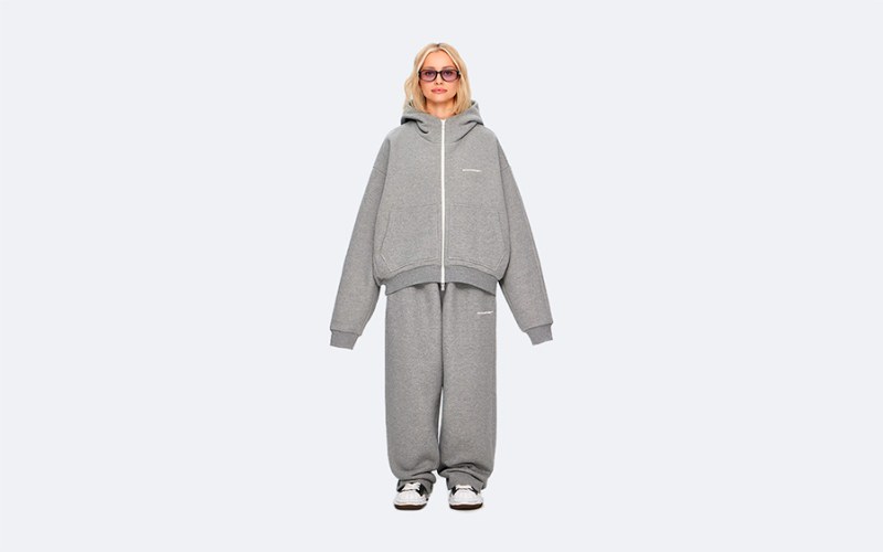 HOODIE VIBE CROPPED FANCY GREY