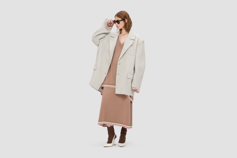 COAT 0440 CROP LIGHT GREY