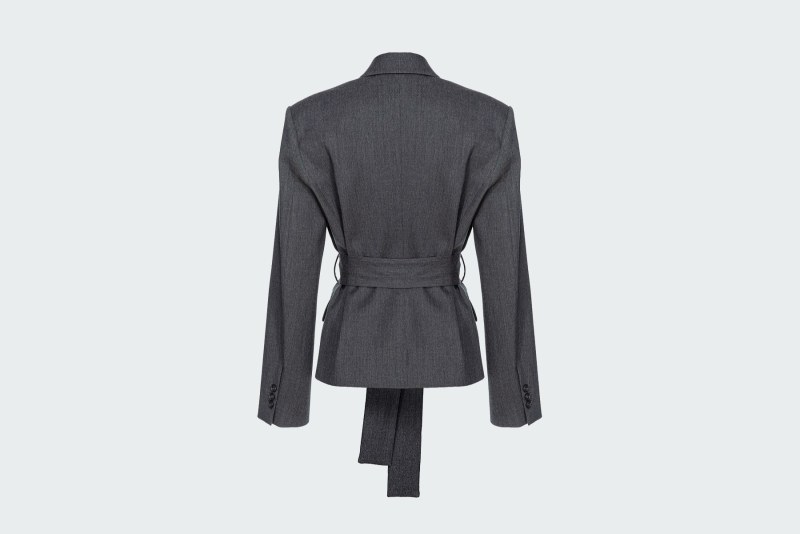 FLANNEL BLAZER WITH BELT
