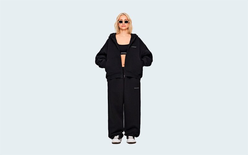 HOODIE VIBE CROPPED FANCY BLACK