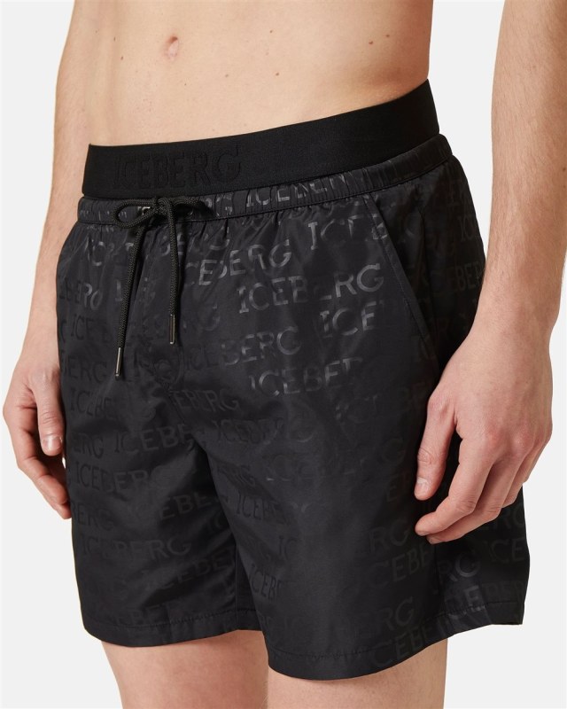 SWIM TRUNKS WITH ALLOVER LOGO